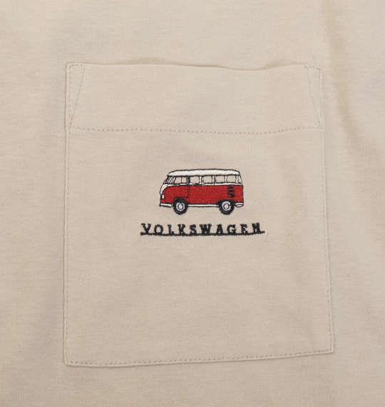 大きいサイズ メンズ VOLKSWAGEN ポケット付 半袖 Tシャツ ベージュ 1268-2210-1 3L 4L 5L 6L 8L