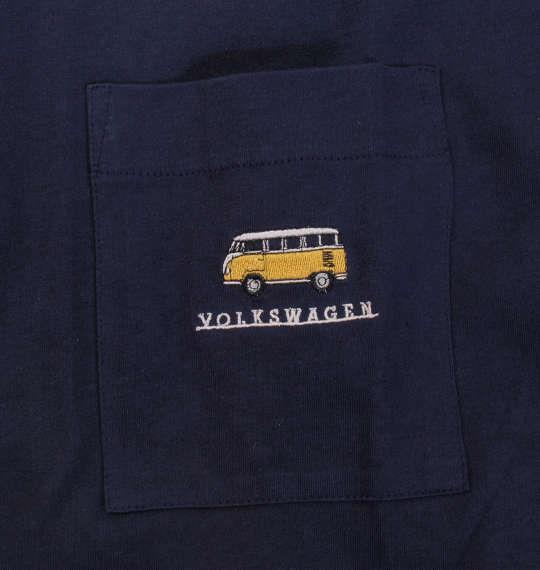 大きいサイズ メンズ VOLKSWAGEN ポケット付 半袖 Tシャツ ネイビー 1268-2210-2 3L 4L 5L 6L 8L