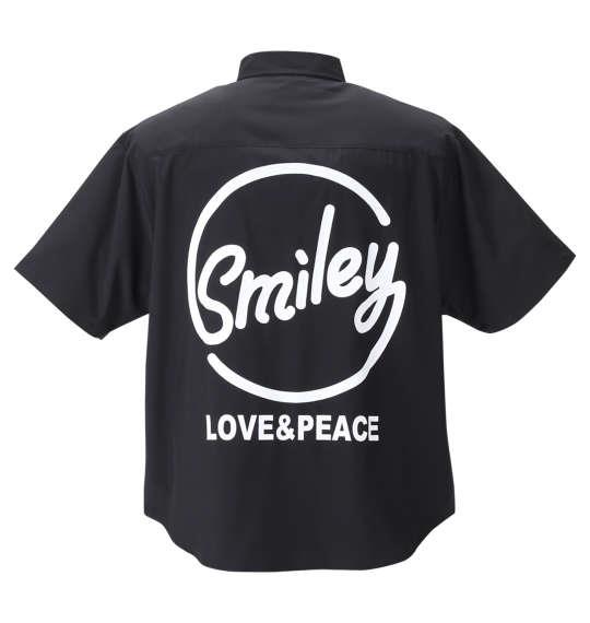 大きいサイズ メンズ SMILEY FACE LOVEスマイル 半袖 シャツ ブラック 1277-2230-2 3L 4L 5L 6L