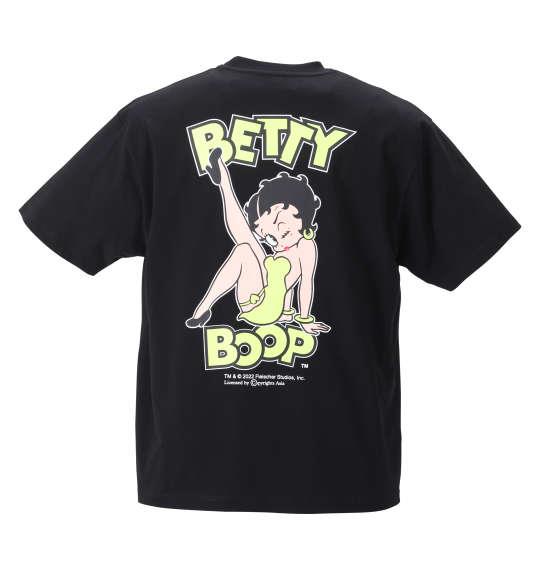 【キャラ】大きいサイズ メンズ BETTY BOOP ネオンカラープリント 半袖 Tシャツ ブラック × ネオンイエロー 1278-2510-1 3L 4L 5L 6L 8L