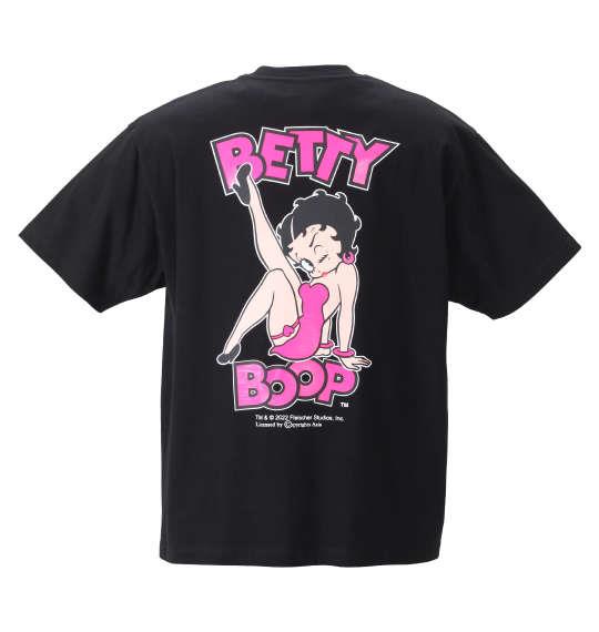 【キャラ】大きいサイズ メンズ BETTY BOOP ネオンカラープリント 半袖 Tシャツ ブラック × ネオンピンク 1278-2510-2 3L 4L 5L 6L 8L