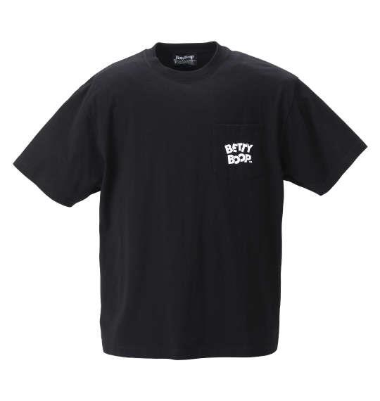 【キャラ】大きいサイズ メンズ BETTY BOOP ネオンカラープリント 半袖 Tシャツ ブラック × ネオンピンク 1278-2510-2 3L 4L 5L 6L 8L