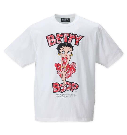 【キャラ】大きいサイズ メンズ BETTY BOOP バンダナドレスベティプリント 半袖 Tシャツ オフホワイト 1278-2511-1 3L 4L 5L 6L 8L