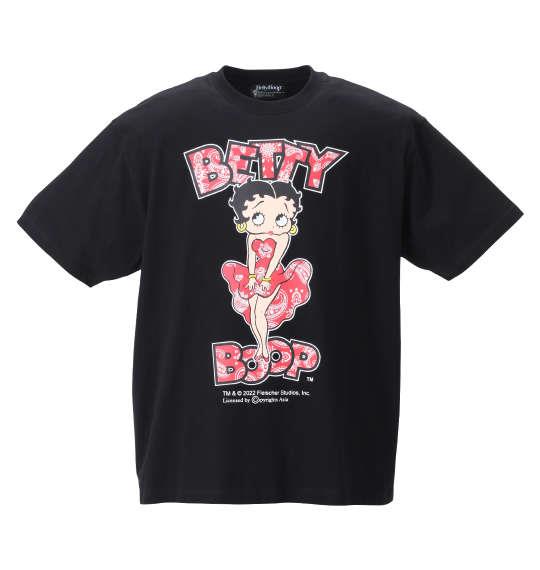 【キャラ】大きいサイズ メンズ BETTY BOOP バンダナドレスベティプリント 半袖 Tシャツ ブラック 1278-2511-2 3L 4L 5L 6L 8L