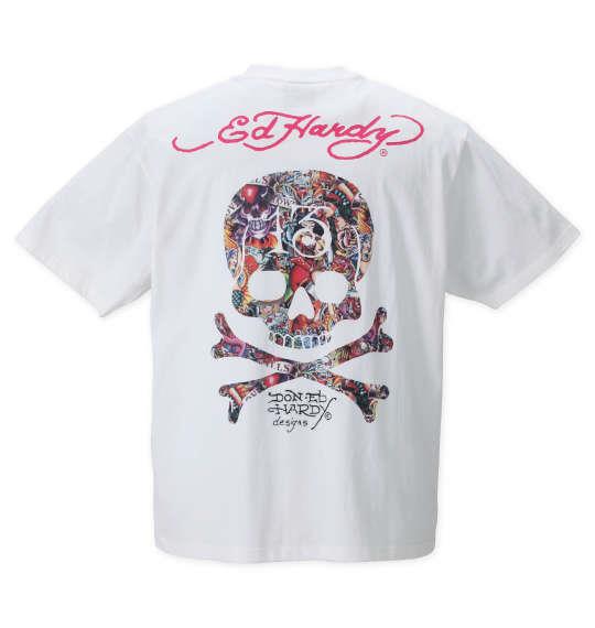 大きいサイズ メンズ Ed Hardy カラー分解プリント 半袖 Tシャツ オフホワイト 1278-2521-1 3L 4L 5L 6L 8L