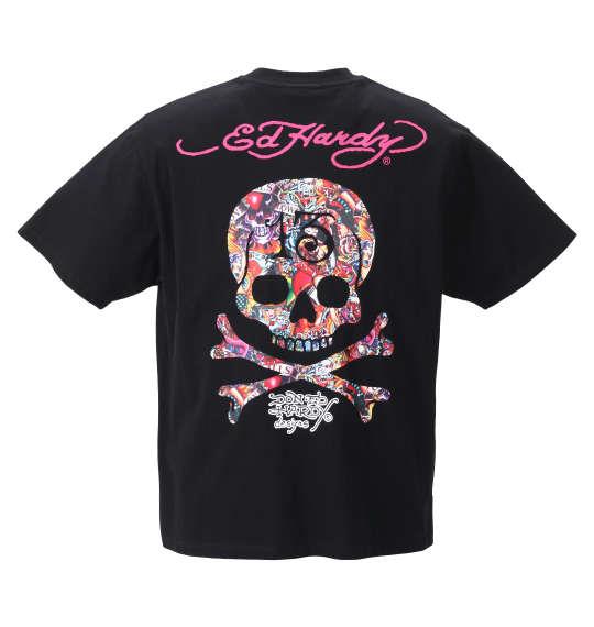 【キャラ】大きいサイズ メンズ Ed Hardy カラー分解プリント 半袖 Tシャツ ブラック 1278-2521-2 3L 4L 5L 6L 8L