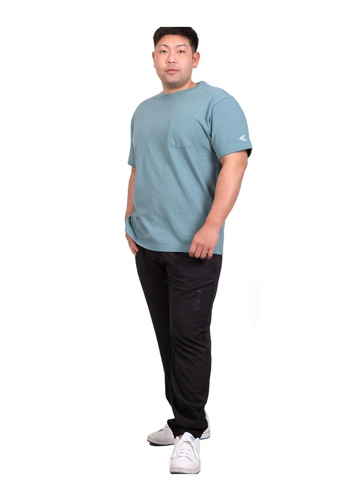 【PD0518】【poki】大きいサイズ メンズ LINKATION ヘヴィーウェイト ポケット付き 半袖 Tシャツ アスレジャー スポーツウェア la-t220216