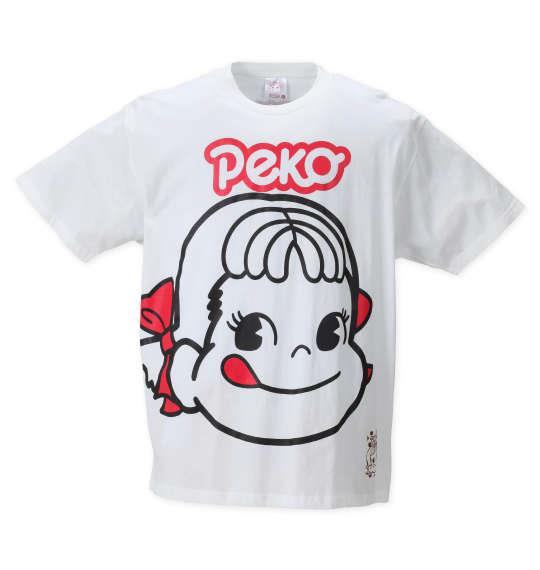 大きいサイズ メンズ PeKo&PoKo ビッグプリント 半袖 Tシャツ ホワイト 1278-2215-1 3L 4L 5L 6L 8L