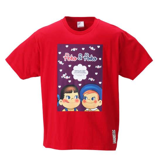 大きいサイズ メンズ PeKo&PoKo プリント 半袖 Tシャツ レッド 1278-2216-1 3L 4L 5L 6L 8L