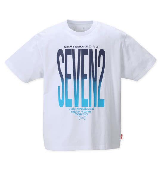 大きいサイズ メンズ SEVEN2 半袖 Tシャツ ホワイト 1268-2250-1 3L 4L 5L 6L 8L