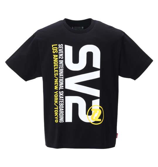 大きいサイズ メンズ SEVEN2 半袖 Tシャツ ブラック 1268-2251-2 3L 4L 5L 6L 8L