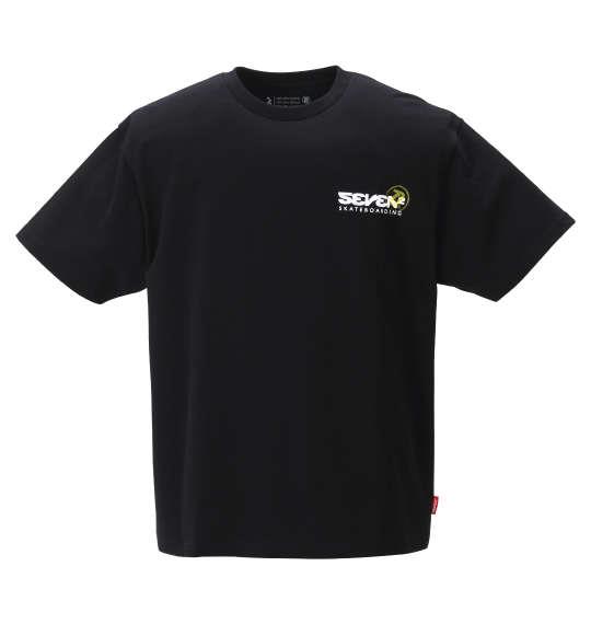 大きいサイズ メンズ SEVEN2 半袖 Tシャツ ブラック 1268-2252-2 3L 4L 5L 6L 8L