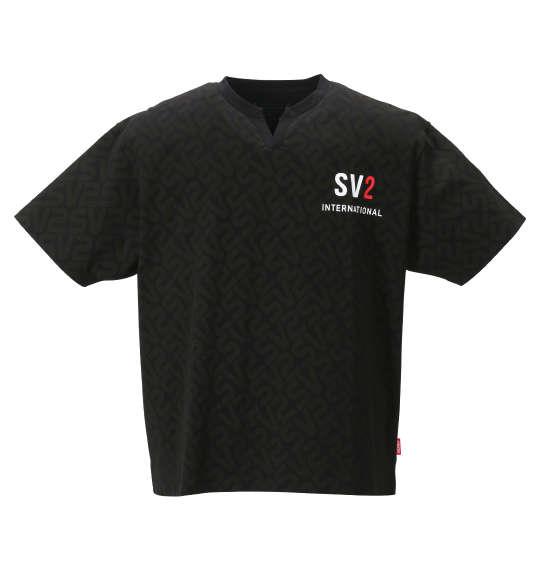 大きいサイズ メンズ SEVEN2 スキッパー 半袖 Tシャツ ブラック 1268-2253-2 3L 4L 5L 6L