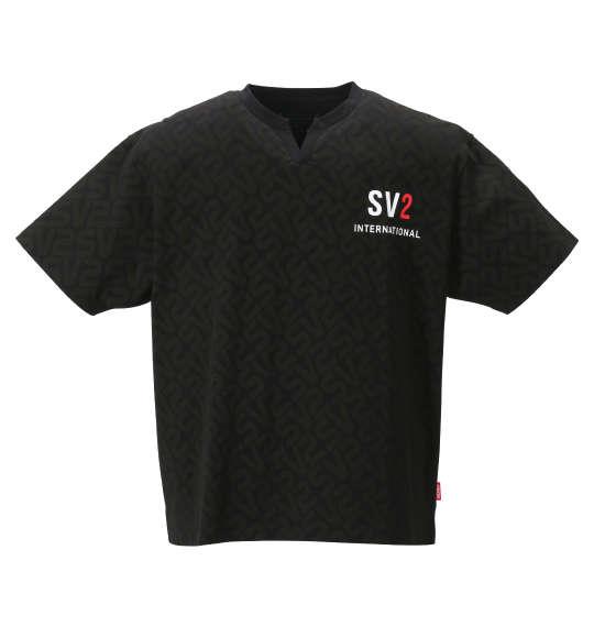 大きいサイズ メンズ SEVEN2 スキッパー 半袖 Tシャツ ブラック 1268-2253-2 3L 4L 5L 6L