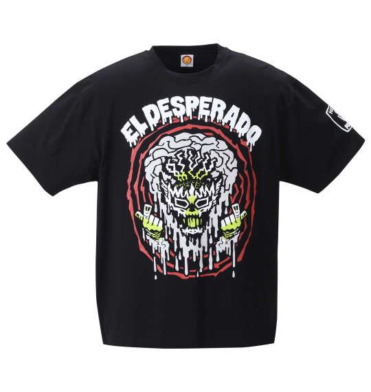 大きいサイズ メンズ 新日本プロレス エル・デスペラードイラスト 半袖 Tシャツ ブラック 1278-2576-1 3L 4L 5L 6L 8L