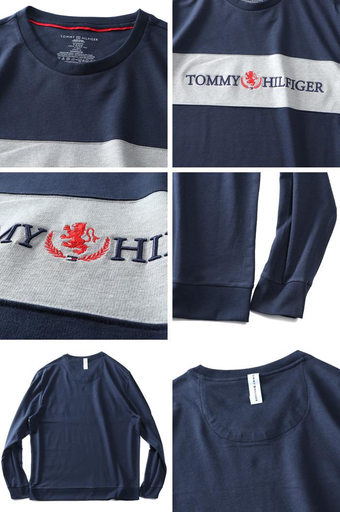 【lifestyle】大きいサイズ メンズ TOMMY HILFIGER トミーヒルフィガー ロゴ刺繍 切替 トレーナー USA直輸入 09t4062