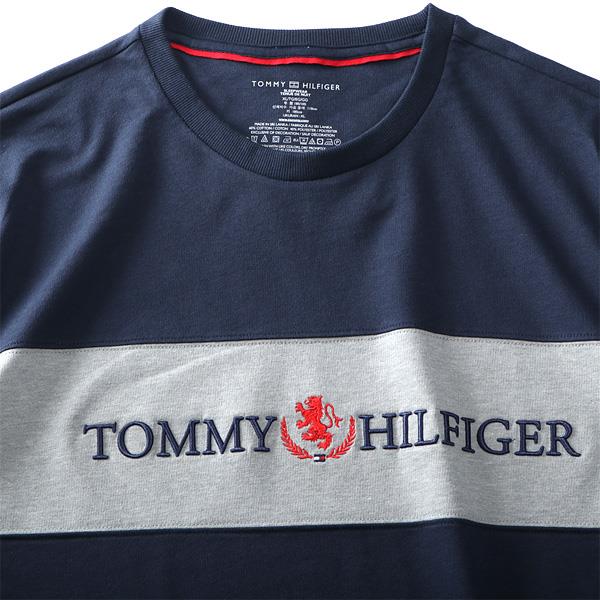 【lifestyle】大きいサイズ メンズ TOMMY HILFIGER トミーヒルフィガー ロゴ刺繍 切替 トレーナー USA直輸入 09t4062