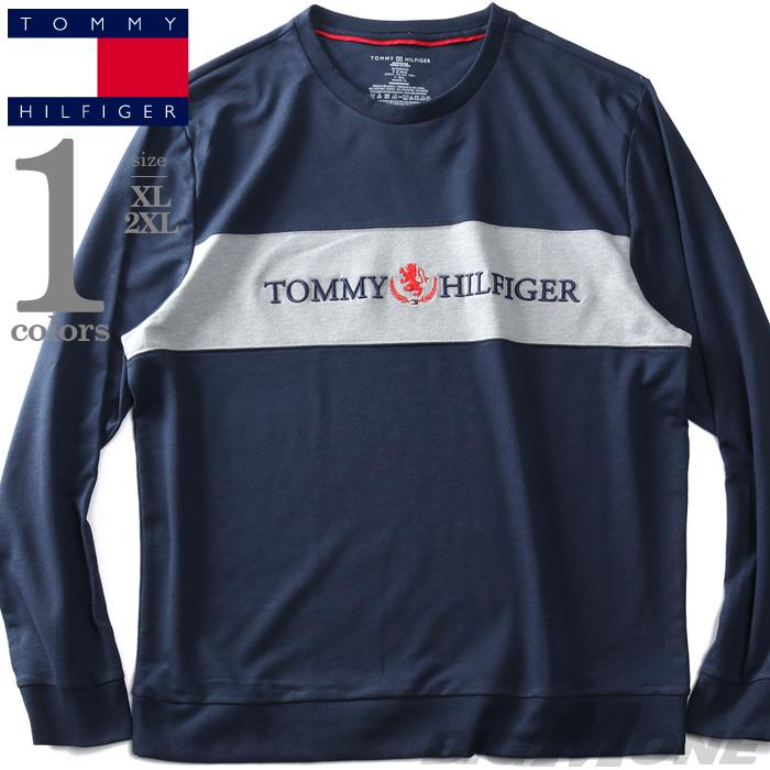 【lifestyle】大きいサイズ メンズ TOMMY HILFIGER トミーヒルフィガー ロゴ刺繍 切替 トレーナー USA直輸入 09t4062