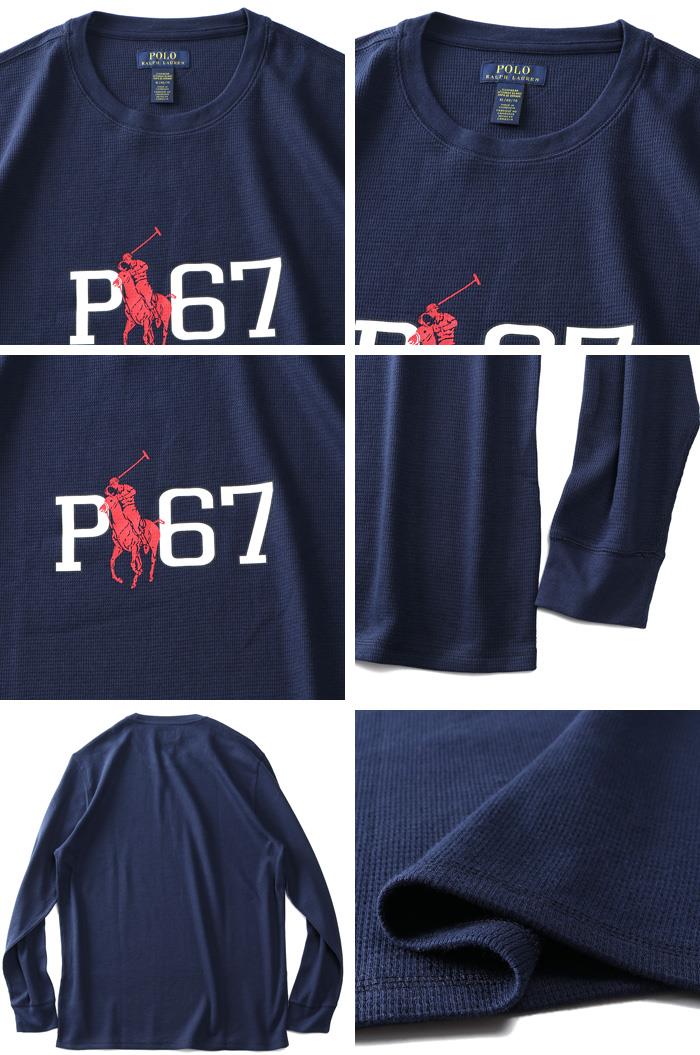 大きいサイズ メンズ POLO RALPH LAUREN ポロ ラルフローレン サーマル プリント 長袖 Tシャツ USA直輸入 pw38hf