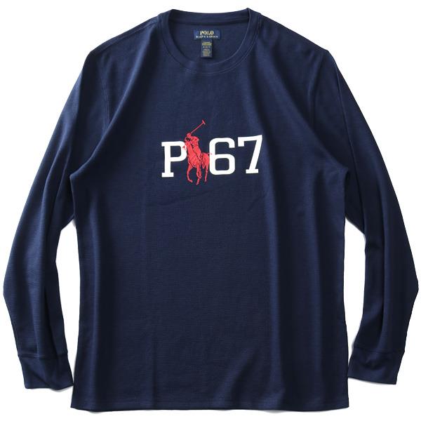 大きいサイズ メンズ POLO RALPH LAUREN ポロ ラルフローレン サーマル プリント 長袖 Tシャツ USA直輸入 pw38hf