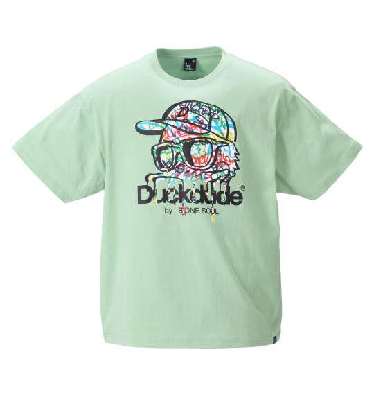 大きいサイズ メンズ b-one-soul DUCK DUDE メルトグラフィティー 半袖 Tシャツ ネオングリーン 1258-2295-1 3L 4L 5L 6L