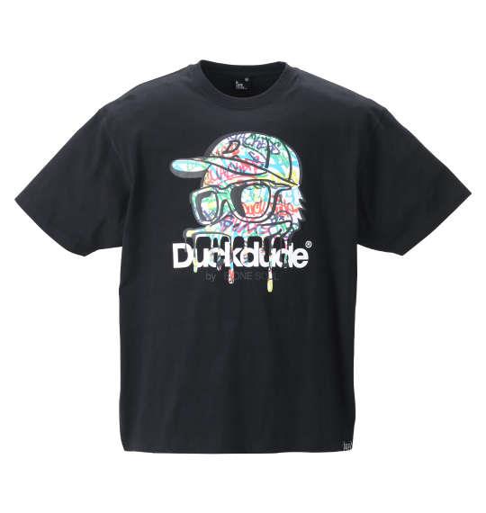 大きいサイズ メンズ b-one-soul DUCK DUDE メルトグラフィティー 半袖 Tシャツ ブラック 1258-2295-2 3L 4L 5L 6L