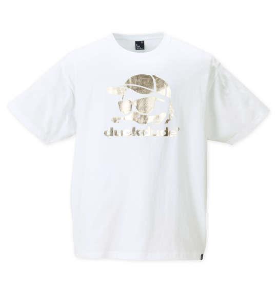 大きいサイズ メンズ b-one-soul DUCK DUDE メタリックフェイス 半袖 Tシャツ ホワイト 1258-2296-1 3L 4L 5L 6L