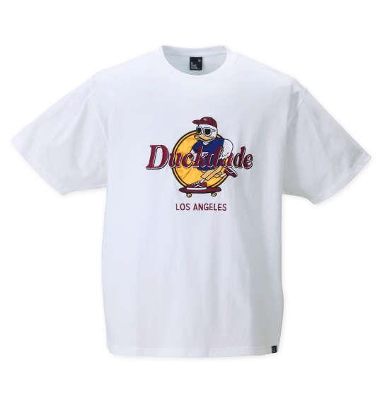 大きいサイズ メンズ b-one-soul DUCK DUDE ハードダック 半袖 Tシャツ ホワイト 1258-2297-1 3L 4L 5L 6L