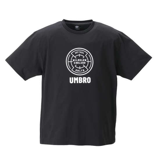 大きいサイズ メンズ UMBRO コットンライク 半袖 Tシャツ ブラック 1278-2240-2 3L 4L 5L 6L