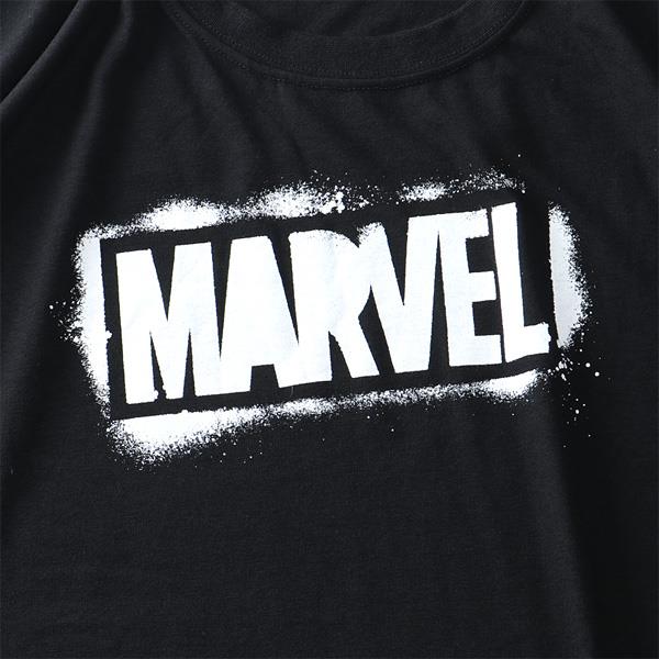 【stbr】大きいサイズ メンズ MARVEL マーベル 半袖 ロゴ プリント Tシャツ kkr13267