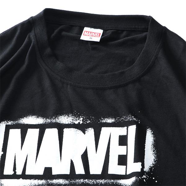 【stbr】大きいサイズ メンズ MARVEL マーベル 半袖 ロゴ プリント Tシャツ kkr13267