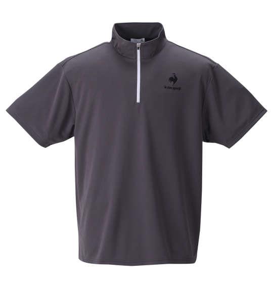 大きいサイズ メンズ LE COQ SPORTIF エコペット ハーフジップ 半袖 シャツ チャコール 1278-2234-4 2L 3L 4L 5L 6L