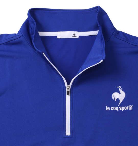 大きいサイズ メンズ LE COQ SPORTIF エコペット ハーフジップ 半袖 シャツ セーヌブルー 1278-2234-5 2L 3L 4L 5L 6L