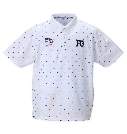 大きいサイズ メンズ FILA GOLF ドットプリント 半袖 シャツ ホワイト 1278-2500-1 3L 4L 5L 6L