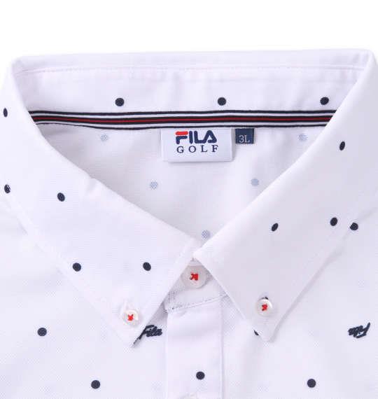 大きいサイズ メンズ FILA GOLF ドットプリント 半袖 シャツ ホワイト 1278-2500-1 3L 4L 5L 6L