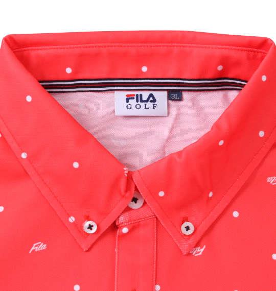 大きいサイズ メンズ FILA GOLF ドットプリント 半袖 シャツ レッド 1278-2500-3 3L 4L 5L 6L