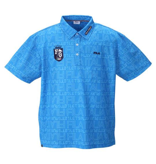 大きいサイズ メンズ FILA GOLF ロゴグラフィックプリント 半袖 シャツ ブルー 1278-2501-3 3L 4L 5L 6L