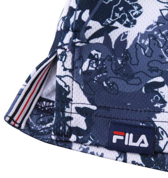 大きいサイズ メンズ FILA GOLF フリージングスキン ボタニカルプリント ホリゾンタルカラー 半袖 シャツ ネイビー 1278-2502-1 3L 4L 5L 6L