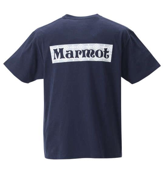 大きいサイズ メンズ Marmot バックスクエアロゴ 半袖 Tシャツ クラッシックネイビー 1278-2266-2 3L 4L 5L 6L