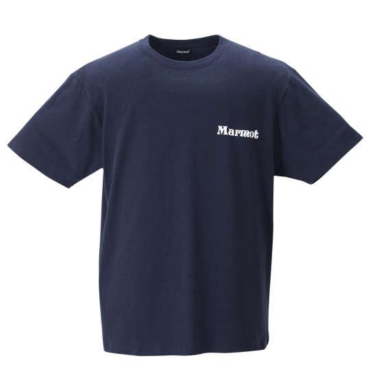 大きいサイズ メンズ Marmot バックスクエアロゴ 半袖 Tシャツ クラッシックネイビー 1278-2266-2 3L 4L 5L 6L