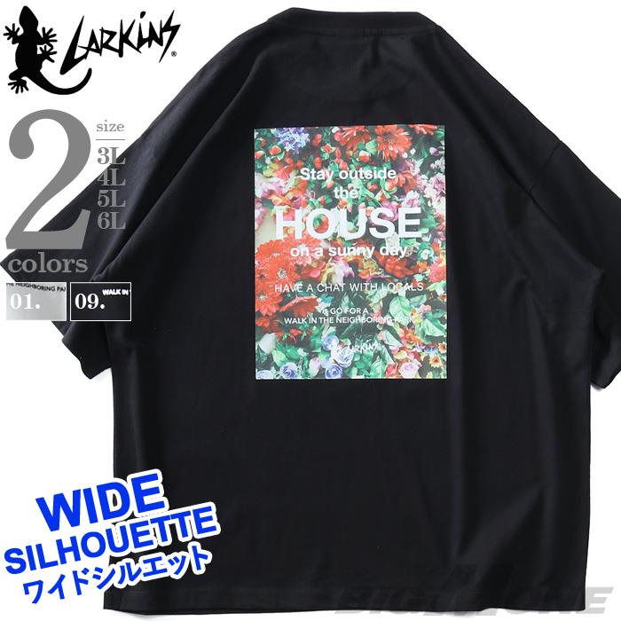 【stbr】大きいサイズ メンズ LARKiNS ラーキンス プリント 半袖 Tシャツ ワイドシルエット l2009-362