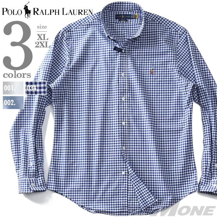 【sh0519】大きいサイズ メンズ POLO RALPH LAUREN ポロ ラルフローレン 長袖 ストレッチ オックスフォード ボタンダウン シャツ USA直輸入 710542056