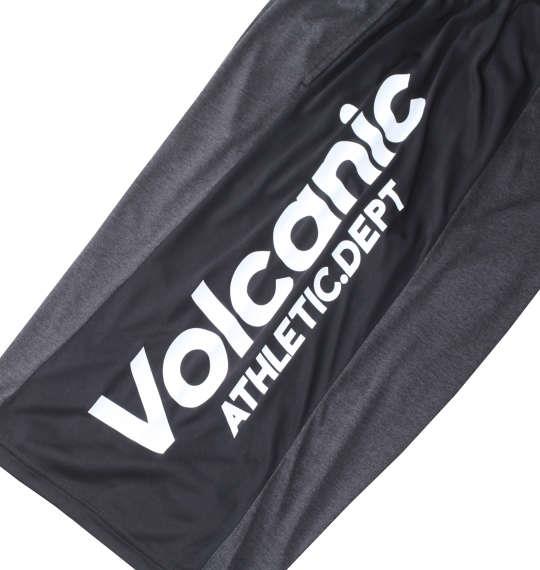 大きいサイズ メンズ VOLCANIC カチオン天竺切替 半袖 Tシャツ + ハーフパンツ ブラック杢 1258-2276-2 3L 4L 5L 6L