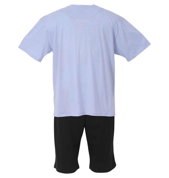 大きいサイズ メンズ 黒柴印和んこ堂 天竺 半袖 Tシャツ + ミニ裏毛 ハーフパンツ サックス × ブラック 1258-2244-1 3L 4L 5L 6L 8L