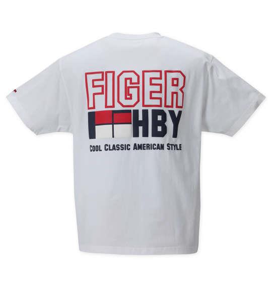 大きいサイズ メンズ H by FIGER 半袖 Tシャツ ホワイト 1268-2240-1 3L 4L 5L 6L 8L