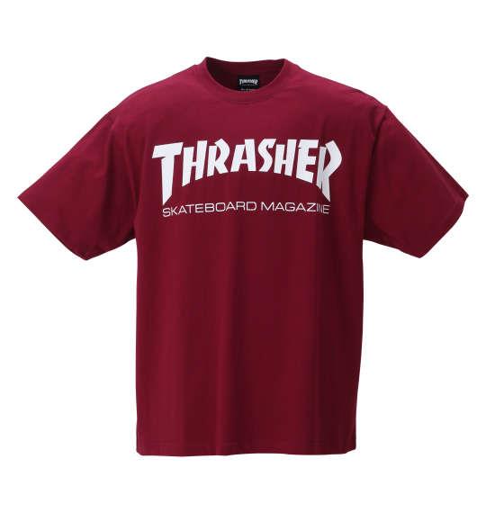 大きいサイズ メンズ THRASHER 半袖 Tシャツ バーガンディ 1278-2290-3 3L 4L 5L 6L 8L