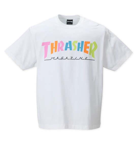 大きいサイズ メンズ THRASHER 半袖 Tシャツ ホワイト 1278-2291-1 3L 4L 5L 6L 8L