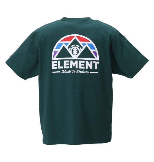 大きいサイズ メンズ ELEMENT SQUAW 半袖 Tシャツ グリーン 1278-2295-3 3L 4L 5L 6L