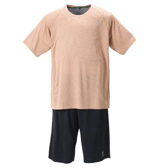 大きいサイズ メンズ Colantotte ACTIVE カチオン メッシュ ラグラン 半袖 Tシャツ + ハニカムメッシュ ハーフパンツ ブラウン × ブラック 1279-2210-2 3L 4L 5L 6L 8L