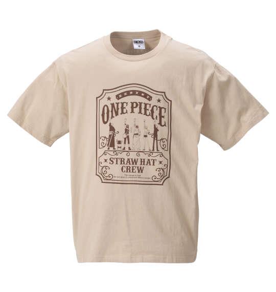 大きいサイズ メンズ ONE PIECE プリント 半袖 Tシャツ ベージュ 1278-2540-1 3L 4L 5L 6L 8L